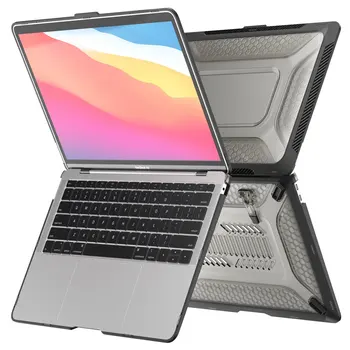 Zložiť Stojan Prípade pre Nový MacBook Air 13 palcový Prípade 2021 2020 2019 2018 Vydania Model: M1 A2337 A2179 A1932 TPU Kryt Nárazníka
