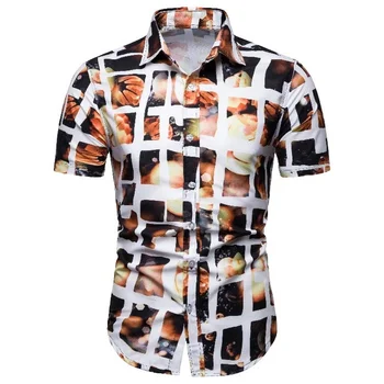 Dovolenka pánske Tričko Krátky Rukáv Príležitostné Voľné Pláže, Havajské Košele Mužov Oblečenie Kvetinový Tričko Pláži Košele Camisa Masculina