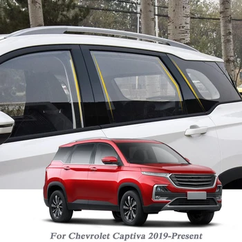 6pcs Auto Styling Pre Chevrolet Captiva 2019-Súčasnosť Auto Okno Orezania Nálepky Strednom Stĺpci Samolepky PVC Externé Príslušenstvo