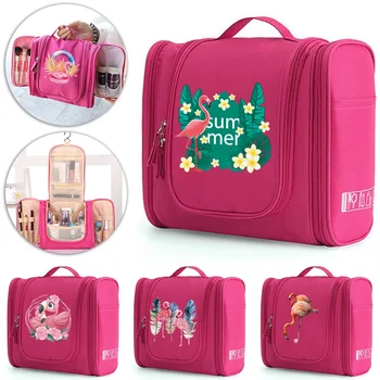 Cestovné Multifunkčné Kozmetická Taška Žien Flamingo Tlač Série tvoria Pack Organizátor Vodotesný, Prenosný Úložný Trend Kabelka