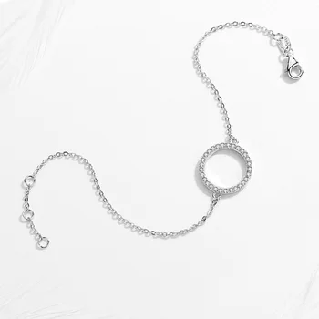 Nový Štýl Strieborné Pozlátené CZ Krištáľový Náramok pre Ženy Lesklé AAA Cubic Zirconia Kruhu Kúzlo Náramky Kúzlo Lady Svadobné Šperky