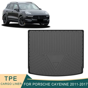 Pre Porsche Cayenne 92A 2011-2017 Auto Auto Cargo Líniové All-Počasie TPE Non-slip batožinového priestoru Rohože Boot Zásobník Koberec Interiérové Doplnky