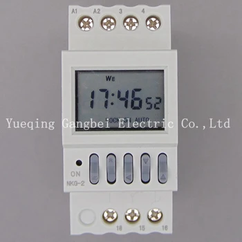 Gangbei NKG-2 LCD Mikropočítačový Čas Prepnúť DIN lištu DIGITÁLNY PROGRAMOVATEĽNÝ ČASOVAČ PREPÍNANIE času relé