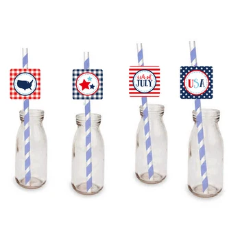 Šťastný Deň Nezávislosti Slamy Dekorácie Štvrtého júla Cupcake Mulčovače, Dekorácie