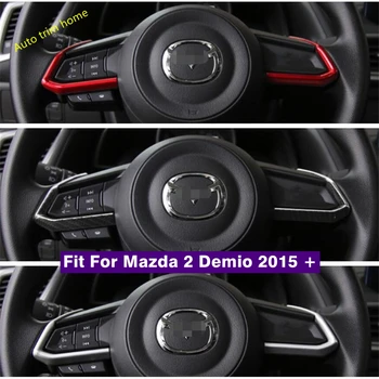 Doplnky Interiéru Prerobit Volant Rám Pruhy Kryt Výbava Pre Mazda 2 Demio 2015 - 2021 Matný / Red / Carbon Fiber Vzhľad