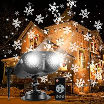 Snowflake Projektor Svetlá na Vianočné Rotujúce LED Sneženie Projekčnej Lampy s Diaľkovým Vonkajšie Krajiny Fáze Pozornosti