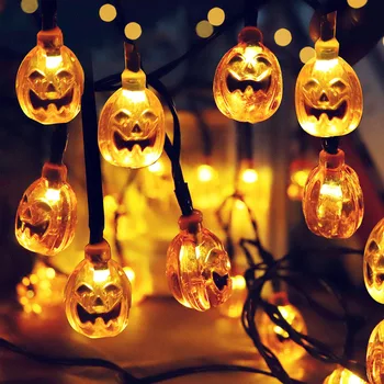 10/20LED Halloween Dekorácie tekvica lampáš string svetlá Domov Outdoor Záhrada Dekor Prípade Strany Slávnostné Dodanie strom Ornament