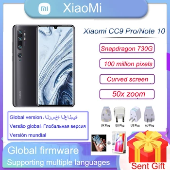 Xiao cc9 pro Smartphone xiao Poznámka 10 4G 50x Zoom 100 Miliónov Hyperboloid Displej Pixelov 5260mAh batérie 6.47 Palcov