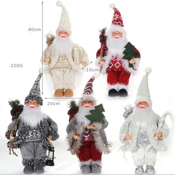 Vianočné Santa Claus Bábika Žiariace Svetlá S Simulácia Starý Muž Bábika Ornament 2022 Vianočný Strom Ornament 2023 Nový Rok Darček