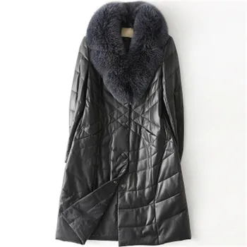 2020 Nové Jeseň zima skutočná ovčej kabát dámske zimné dlhé kožené oblečenie kabát vrchné oblečenie veľkosť Vysokej kvality D455