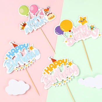 In Nové Happy Birthday Balón Vňaťou Tortu Vňaťou Ružová Cupcake Vňaťou Pre Deti Gilrs Narodeninovej Party Cake Dekorácie Baby Sprcha