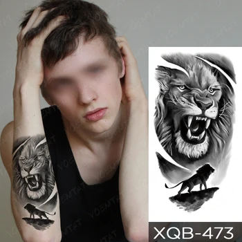 Nepremokavé Dočasné Tetovanie Nálepky Realistické Lev, Tiger, Leopard Vlk Totem Flash Tatto Ženy Muži Rose Body Art Rameno Falošné Tetovanie