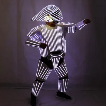 LED Robot Kostým Robot Vyhovovali Led Robot Vyhovovali Fáze Tanečné Podujatie Večer Robot Oblečenie Pre DJ Bary Strany Hudby Zobraziť