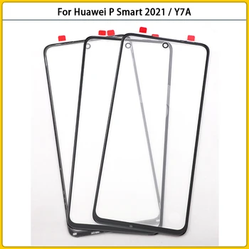 10PCS Pre Huawei P Smart 2021 / Y7A Dotykový Displej LCD Predné Vonkajšie Sklo Panel Objektívu, dotyková obrazovka Sklenený Kryt S OCA Nahradiť
