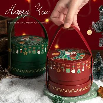 Cartoon Veselé Vianoce Liečbu Políčok Pre Cukrovinky, Sušienky, Pečenie Apple Papierové Krabice Darčekový Obalový Box Nový Rok Navidad