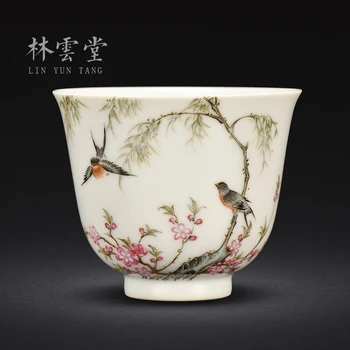 Lin Yuntang master pohár jeden pohár kung fu čajových šálok jingdezhen vysokokvalitného prášku smalt pohár vzorky šálku čaju