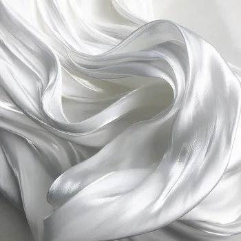 Hodvábne Crystal Satin Pearlescent Textílie Prívesok Hladké Šaty Svadobné Šaty Svetlé Hodváb Fáze Lesklej Tkaniny