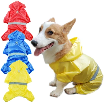 Psa Nepremokavý Plášť Jumpsuit Reflexné Daždi Kabát Opaľovací Krém Psa Vonkajšie Oblečenie Bunda Pre Malé Psie Domáce Zvieratá