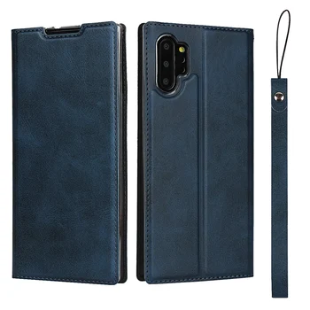 Prémiové Kožené puzdro pre Samsung Galaxy Note 10 Note10 plus Ultra-Tenké Retro Flip Prípade Magnetické adsorpcie kryt + 1 ozdobná šnúrka na uniforme