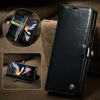 Pre Samsung Galaxy Z Násobne 4 3 5 G Retro Kabelku Kožené puzdro,CaseMe Luxusné Magnetické Karty Držiteľ Všetky-Kolo Ochrany Peňaženky Kryt