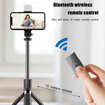 Nové Vyplniť Svetla Samospúšť Statív Bluetooth-kompatibilné Bezdrôtové Selfie Stick Stojan Kamery Live Statív Pre IOS Android Telefónu