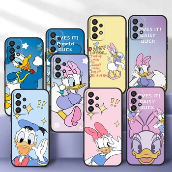 Disney Donald Duck Daisy Pre Samsung Galaxy A73 A52S A72 A71 A51 A52 A12 A22 A32 A21S 4G 5G Silikónové Mäkké Čierne Telefón Prípade