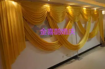 Prispôsobený farby 6 metrov dlhé svadobné koristi pre 3x6m svadobné pozadie závesy podujatia, party dekorácie
