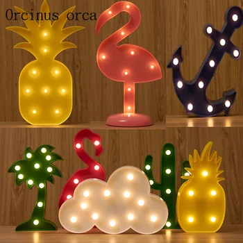 LÁSKA abecedy dekorácie dievča izba tvorivé Nočného string LED Flamingo kaktus tvarované lampa doprava zadarmo