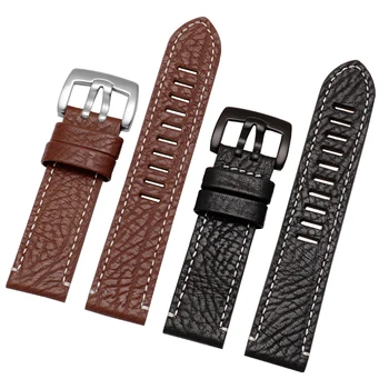 Kvalitné originálne kožené watchband 23 mm čierna, hnedá Lichee Vzor pásik nahradenie mens náramok fit