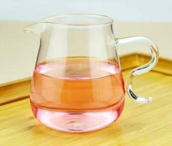1PC 300 ml Hrubé žiaruvzdorného skla reálnej pohár čaju Kung Fu Sklo Šálku Čaju s rukoväť JQ 1079