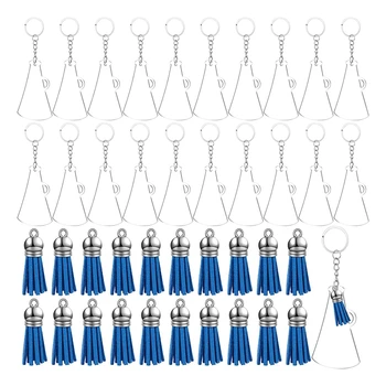 20PCS Megafónov Tvar Akryl Keychain S Modrým Strapec,3Inch, Transparentné Akrylátové Reťazec Prázdny,Pre prívesok na DIY Procesu