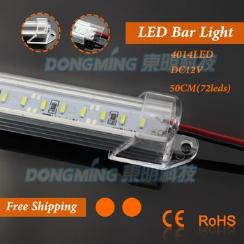 Pôvodné priamy predaj 5 ks LED dc svetlo pásy svetla 4014 50 cm 72leds led panel svetlo 12V + U groove + pc mliečna/priehľadný kryt vysokej kvality