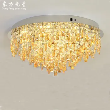 krištáľový luster light led lampa luxusné bright crystal kolo obývacia izba čitáreň vnútorné osvetlenie
