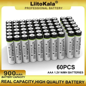 60PCS/VEĽA LiitoKala AAA NiMH 1.2 V Nabíjateľná Batéria 900mAh Vhodné Pre Hračky, Myši, Elektronické Váhy, Atď.
