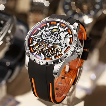 Nové AILANG Tourbillon Mechanické Náramkové hodinky Športové pánske Automatické Hodinky Módne Obchodné Muž Hodiny Kremíka Relogio Masculino