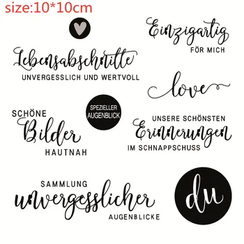 Nemecké Slovo Transparentné Silikónové Gumy Pečiatky Listu Držať Scrapbooking DIY Roztomilý Vzor fotoalbum Pečiatka