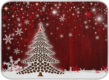Vianočný Stromček Misky na Sušenie Mat pre Kuchyňa 18x24inch Mikrovlákna Mat Savé