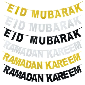 EID Mubarak Ramadánu Kareem List Papiera Garland Banner Bunting Islamskej Strany Moslimských Domova Ramadánu Eid Al Adha Dary