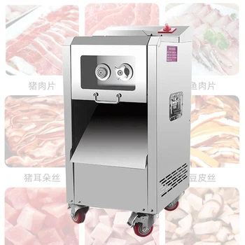Vertikálne Mäso Fréza Rýchlo Mäso Slicer Elektrické Obchodné Slicer Skartovať Dicing Stroj Nehrdzavejúcej Ocele Rez Kusov Stroj 2200W