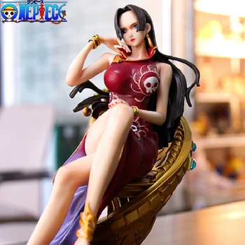 Anime JEDEN KUS DX POP Boa Hancock Sedí Dievča PVC Akcie Obrázok Modelu Hračka Socha Dospelých Zber Figma Hračky Narodeninám