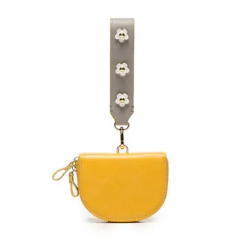 Luxusné značky Kvet strane mesiaca ženy messenger crossbody vak mini kabelku pu kožené dievča taška cez rameno spojka žltá strana taška