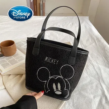 Disney Mickey Mini Kabelka Plyšové Vyšívané Žien Taška Mickey Mouse Taška cez Rameno Módy Tlače Uhlopriečka Malé Námestie Tašky