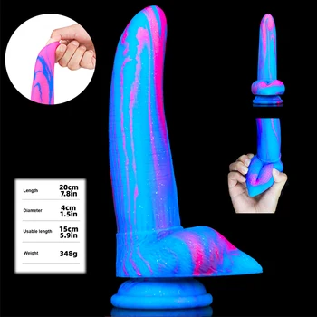 Nové Klokan false penis s prísavkou mäkké tekutý silikónový análny stimulácia ohnivo červený postupnej zmene pornografický fantasy hračka 18