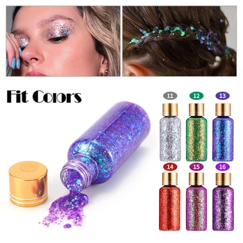 6 Farby Očí, Glitter Gel Nechty, Vlasy, Telo, Tvár Glitter Gel Leskom Flash Voľné Flitrami Strany Svadobné Datovania Krásy Make-Up Dodávky
