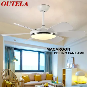 OUTELA Stropný Ventilátor LED osvetlenie S Diaľkovým ovládaním 3 Farby 220V 110V Moderné Dekoratívne pre Miestnosti, Jedáleň, Spálňa