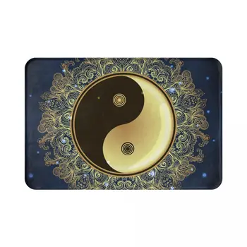 Dvere, Rohože Mandala Yin Yang Symbol Koberec Vchodové Interiérové Rohože Non-slip Rohožky Koberec