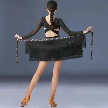 Latinské Tanečné Oblečenie 2022 Nové Dospelých Žien Tanečnej Praxi Oblečenie Strapec Zástera Square Dance Sukne