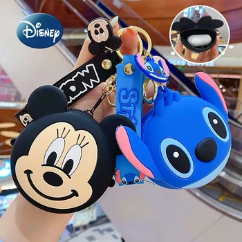 Disney Mickey Nové Žien Mince Kabelku Vysoko Kvalitné Slúchadlá Taška Cartoon Módne Auto Keychain Silikónové Zips Roztomilý Skladovanie Taška