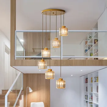 Nový Točité Schodisko, Luster Moderný Minimalistický Duté Tvorivé Duplex Villa Schodisko Dĺžka Crystal Nordic Lampy