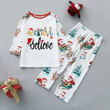 2021 Vianoce Rodine Zodpovedajúce Pyžamo Nastaviť Jeleň Dospelých Dieťa Rodina Zodpovedajúce Oblečenie Top+Nohavice Vianoce Sleepwear Nastaviť Dieťa Romper